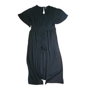 Charlotte Russe Dress with Shorts Womens Size 18‎ Solid All Black Short Sleeve